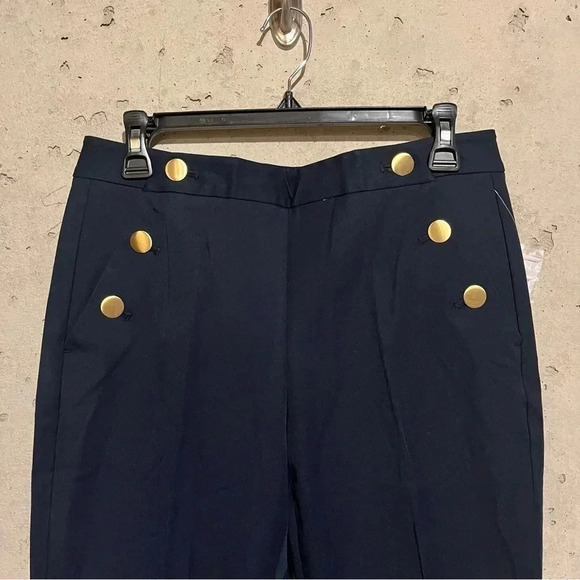 Michael Michael Kors New Navy NWT Nautical Buttons Dress Pants Wide Leg Flare 6 - Picture 2 of 10